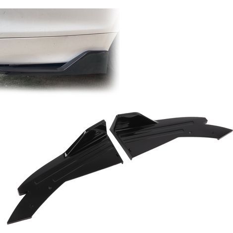 Kit de carrosserie universel ABS noir brillant pour voitures, comprenant aileron arrière, jupe latérale, déflecteur, protège-bas de pare-chocs et becquet. (1/5)