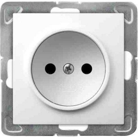 Prise Encastrée - 16 A - 250 V - IP20 - 71 X 71 Mm - Plastique Et Métal - Sans Terre - Lot De 10
