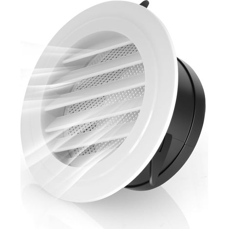 Grille De Ventilation Ronde 125mm - 1 Pièce - Plastique ABS - Avec Moustiquaire Intégrée - Pour Mur Et Plafond - Cuisine Salle De Bain Garage (1/5)