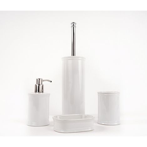 Ensemble d'accessoires de salle de bains blanc