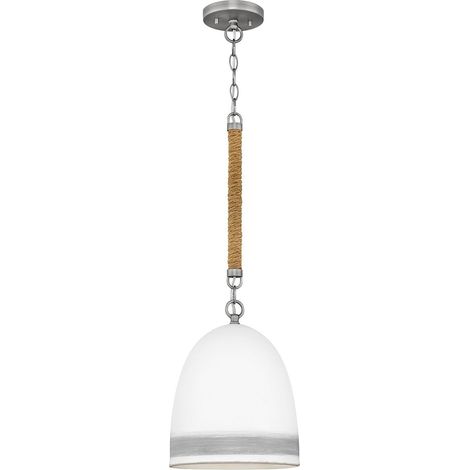 Elstead Hinkley Nash Plafonnier suspendu dôme traditionnel en nickel antique 1x E27 (1/5)