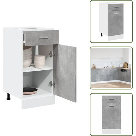 vidaXL Armoire de plancher à tiroir Gris béton 40x46x81,5 cm Aggloméré (1/5)