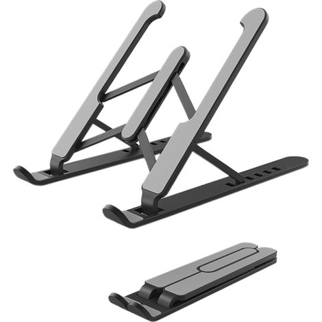 Soporte plegable para portátil, antideslizante, ajustable en 6 posiciones, fabricado en aleación de aluminio, compatible con portátiles de 10 a 15,6 pulgadas. (1/5)