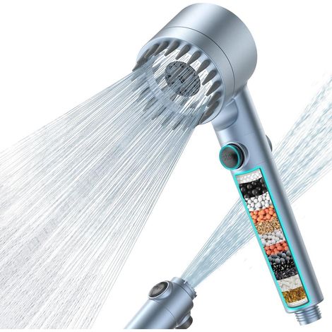 Handbrause mit 15-Schicht-Filter, Hochdruck, 3+1 Strahlarten, Wassersparfunktion (1/5)