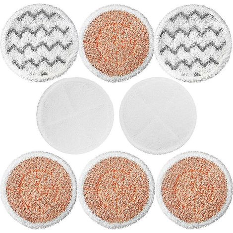 Packung mit 8 Ersatz-Rotationsmopppads für den Bissell 3897A Dampfmopp, kompatibel mit den Bissell SpinWave SmartSteam Scheuermodellen 3897A, 3712 und 3712W. (1/5)