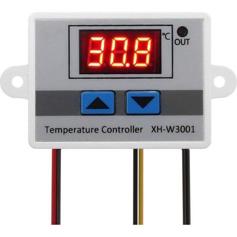 Module de contrôleur de température à Del ARCELI Digital, commutateur de Thermostat XH W3001 avec sonde étanche, (12V 10A 12 (1/4)