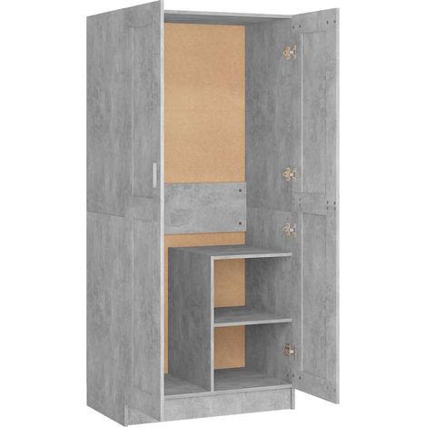 Maison Exclusive - Kleiderschrank Betongrau 82,5x51,5x180 cm Holz (1/5)