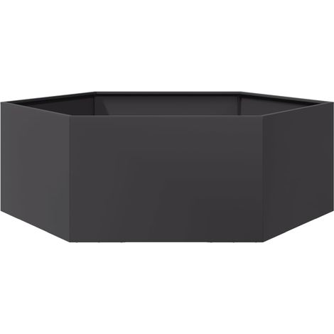 Garden Planter Black Hexagon 138x120x45 cm Steel vidaXL