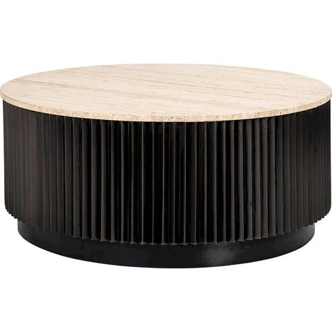 Table basse élégante en travertin - Noir et beige élégant (1/5)