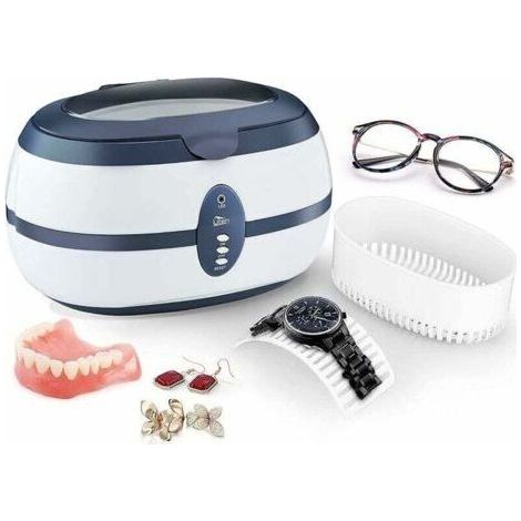 Ultrasonic Cleaner 600ML Household Cleaning Device with Cleaning Basket and Automatic Holder for Professional Cleaning Jewelry/Glasses/Dentures/CD (1/4)