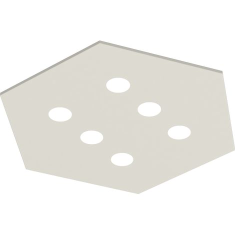 LUMICOM RIVER HEX Plafoniera, 6x GX53, max 8W, metallo, bianco lucido, 80x70cm