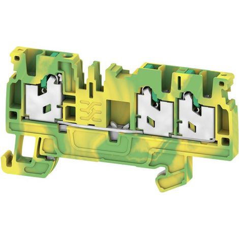 Bloc de jonction de traversée Weidmuller AS3C 2.5 PE, Enfichable, Vert/Jaune ( Prix pour Paquet de 10 )