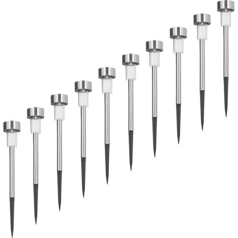 10er-Pack Solar-Gartenleuchten mit RGB-Farbwechsel, Edelstahl, IP44 wasserdicht, Außendekoration für Zaun und Wand (1/5)