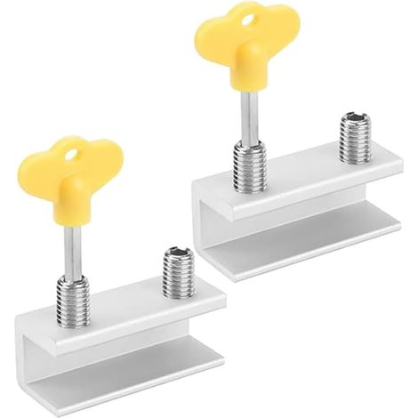 Lot de 2 verrous de fenêtre coulissante en alliage d'aluminium pour cadre de porte réglable avec clé pour la sécurité des enfants et des animaux domestiques (long)