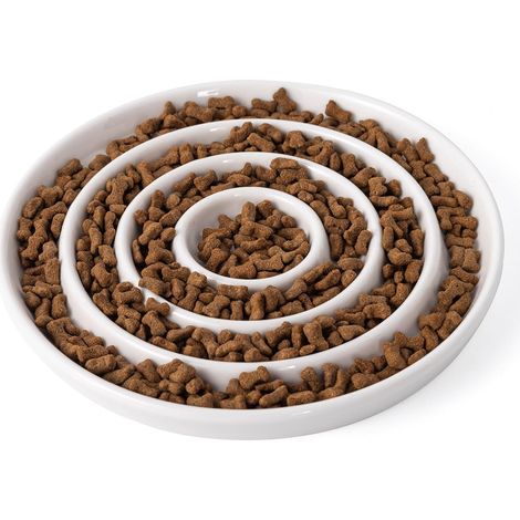 1 Gamelle Chat Céramique, Alimentation Lente Anti-vomissement, Surface Lisse Lavable, Pour Nourriture Humide Et Sèche (1/5)