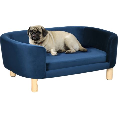 Cama para perros, diseño elevado, cojín extraíble, azul. (1/2)