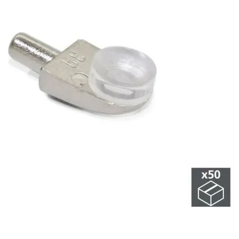 Support pour étagère en verre, D. 5 mm, Plastique et zamak, Nickelé, 50 ut. - talla (1/3)
