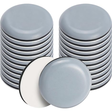 25 Patins Téflon PTFE Adhésifs 30mm pour Meubles - Glisseurs Plastique Ronds pour Chaises, Fauteuils, Canapés, Tables, Moquettes