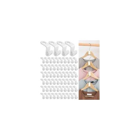Juego de 100 ganchos colgantes que ahorran espacio, mini perchas tipo cascada, organizador de armario, ideal para ahorrar espacio en tu armario (blanco) - Crezuo (1/4)