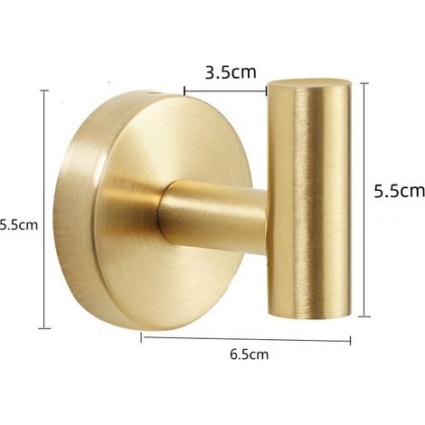 Ein Set aus 2 Handtuchhaken, geeignet für Badezimmer, Küchen, Garagen, Wohnungen, Hotels und Büros (gold). (1/5)