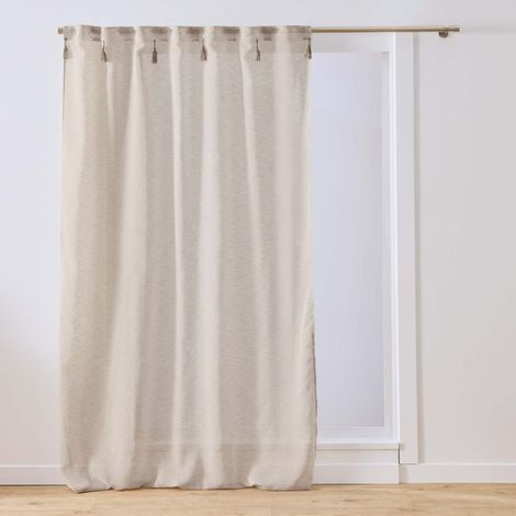 Rideau Voilage à Passants Cachés "Dalila" 140x240cm Beige Lin (1/5)