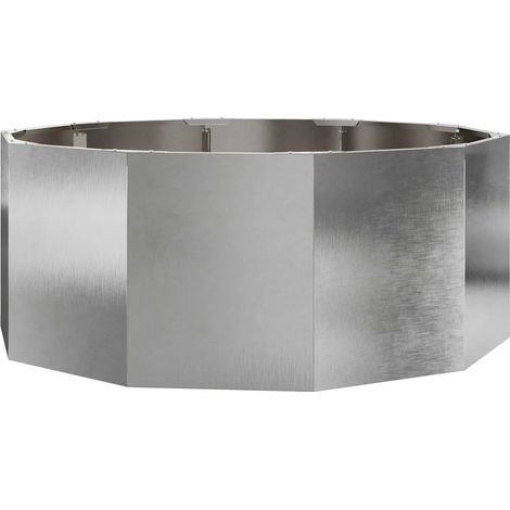 Jardinière ronde extérieure moderne 90 x 90 x 35 cm entretien minimal style chic en acier inoxydable argent (1/5)