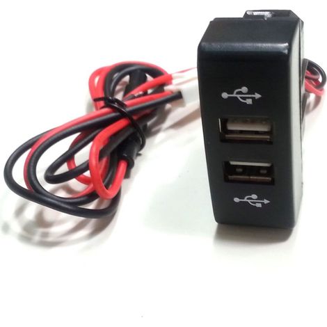 Doppeltes USB-Einbauladegerät für den Lkw Mercedes Actros MP3, 12 V/24 V — geeignet zum Laden verschiedenster Geräte.