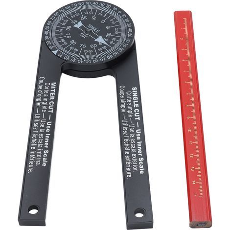 Mesureur d'angles à 360 degrés pour bois avec rotation libre et lecture facile (1/5)