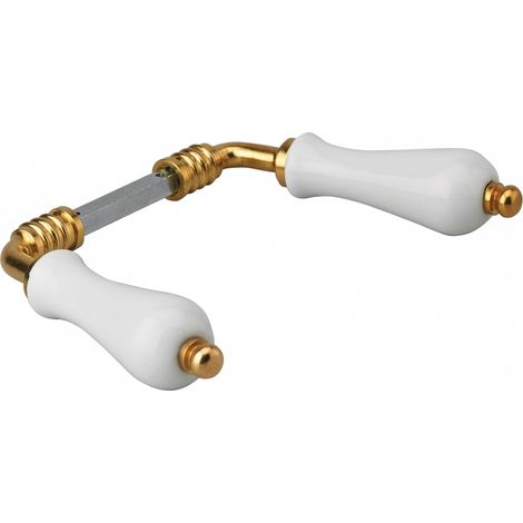 Thirard – Poignée de porte coulissante en porcelaine blanche – Carré 7mm – Installation facile sur portes jusqu'à 70mm d'épaisseur