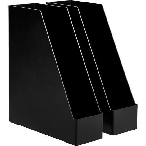 Organiseur en plastique Lot de 2 range-revues Noir (1/5)