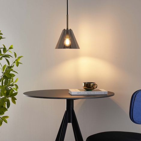 Kegelförmige Design-Hängelampe mit rauchigem Glas -Soliria