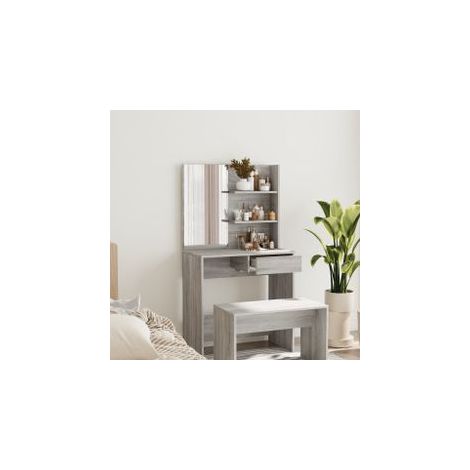 Coiffeuse avec miroir Sonoma gris 74,5x40x141 (1/5)