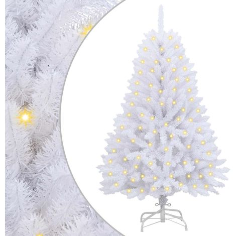 Sapin de Noël artificiel avec 150 LED Blanc 120 cm PVC et métal