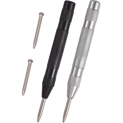Lot de 2 perforatrices automatiques à ressort de 12,7 cm (5 pouces), tension réglable, avec 2 embouts de rechange (1/5)