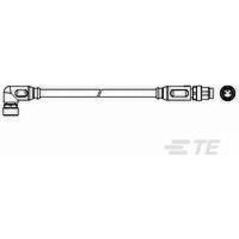TE Connectivity 3-2273124-4 Sensor-/Aktor-Anschlussleitung M8 Buchse, gewinkelt, Stecker, gerade 1.5