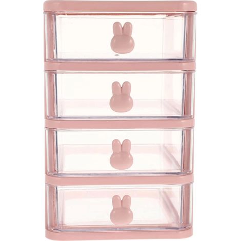 Boîte de rangement en plastique, 21 x 17 cm, 4 niveaux, multifonctionnelle, avec tiroirs, idéale pour la maison et le bureau. (1/5)