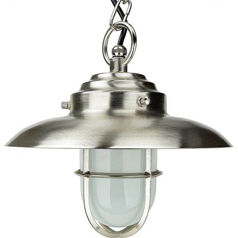 Außenlampe Maritim Messing Glas IP54 Ø 23 cm E27 Pendelleuchte Haus Vordach Garten