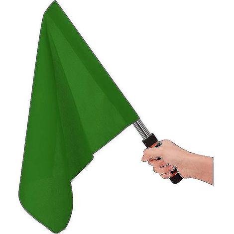 Drapeau d'arbitre en acier inoxydable, drapeau de commandement à main, drapeau de signalisation rouge, poignée en mousse, performance spéciale pour patrouille, vert (1/3)