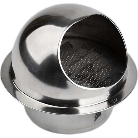 Grille de ventilation, hotte murale ronde de 4 pouces, sortie d'air en acier inoxydable 304 (100 mm) (1/5)