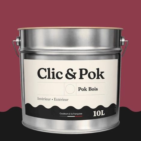 Peinture Bois Extérieur – POK BOIS - 10L - RAL 4002 - Violet rouge- Résistante aux intempéries - Ne s'écaille pas