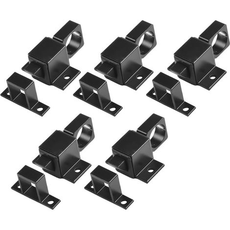 Lot de 5 loquets à ressort automatiques, blanc/argenté/noir (1/5)