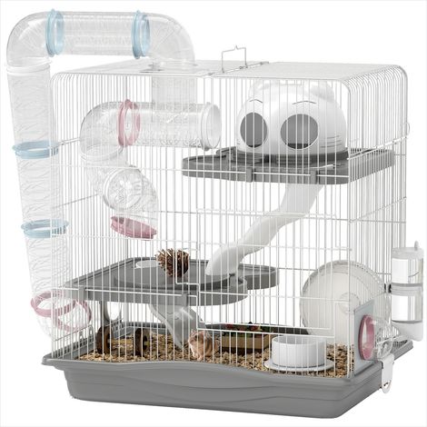 Cage pour rongeur 3 niveaux avec tunnels et accessoires 45 cm (1/5)