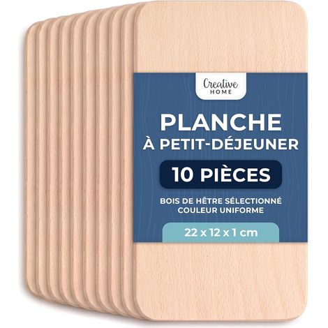 Lot de 10 Planches à Découper en Hêtre Clair 22 x 12 cm (1/5)