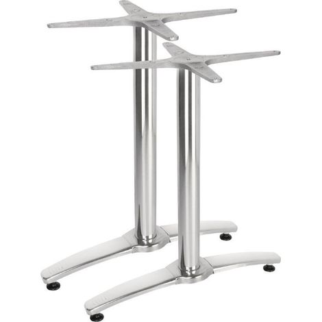 Pied de Table Double Aluminium pour Plateau 1100/700 - Lot de 2 - Bolero (1/5)