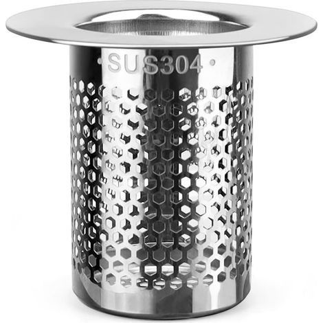 Attrape Cheveux Douche, 5.5 × 5 cm Filtre Cheveux Douche,Argent Acier Inoxydable Filtre Lavaboe - Bonde Baignoire pour Cuisines, Salles de Bains, Balcons (1/5)