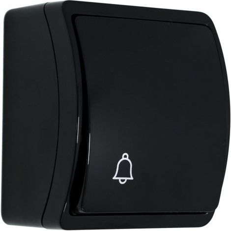 Bouton poussoir étanche "sonnette" noir IP44 KOALA (1/2)