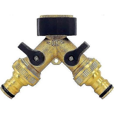 KINZON Raccord en Y pour tuyau d'arrive (tuyau d'arrive bidirectionnel, laiton 24 mm (3/4"), raccord en Y), compatible avec les systmes de raccordemen (1/5)