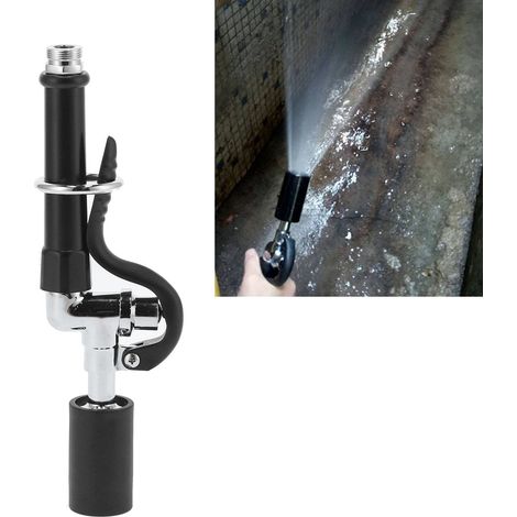 Grifo profesional de alta presión para enjuague, en color negro, con boquillas de goma y acero inoxidable 304, para cocinas comerciales. (1/5)