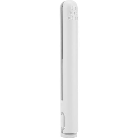Fer à friser 2 en 1, 17 cm, boucles fines, lisseur, mini fer à friser portable, idéal pour les voyages, rechargeable USB, en céramique, blanc, taille unique. (1/5)