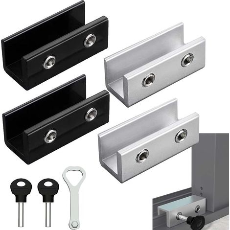 4 Pièces Serrures de Fenêtre Coulissante Verrou Porte, Verrou Baie Coulissante Bloque Porte Coulissante Adaptée Aux Portes et Fenêtres Coulissantes (1/5)